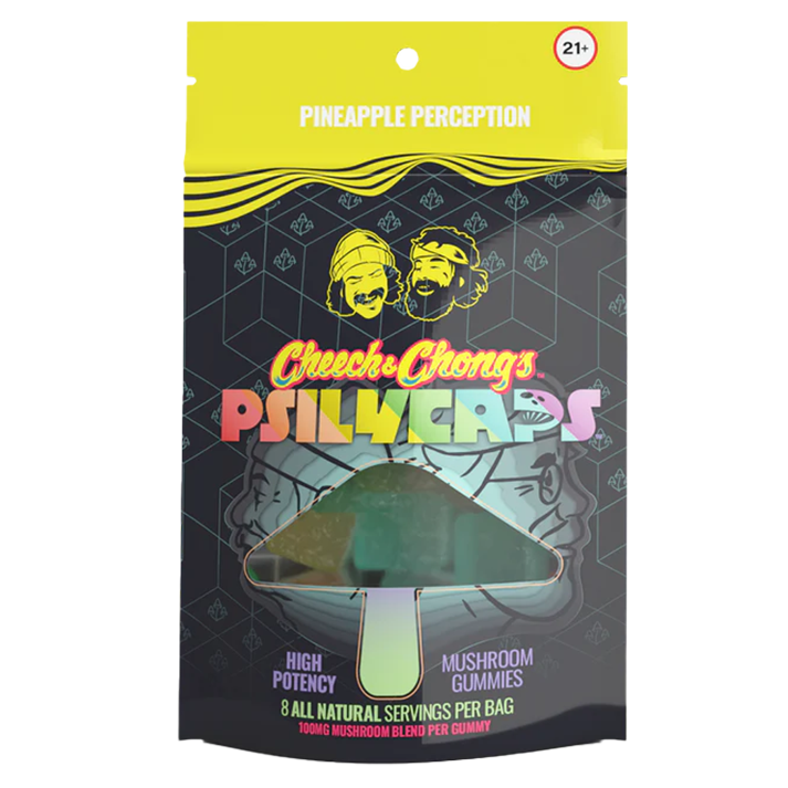 Cheech & Chong's Psilycaps Mushroom Gummies Pineapple Perception - 8 Ct
