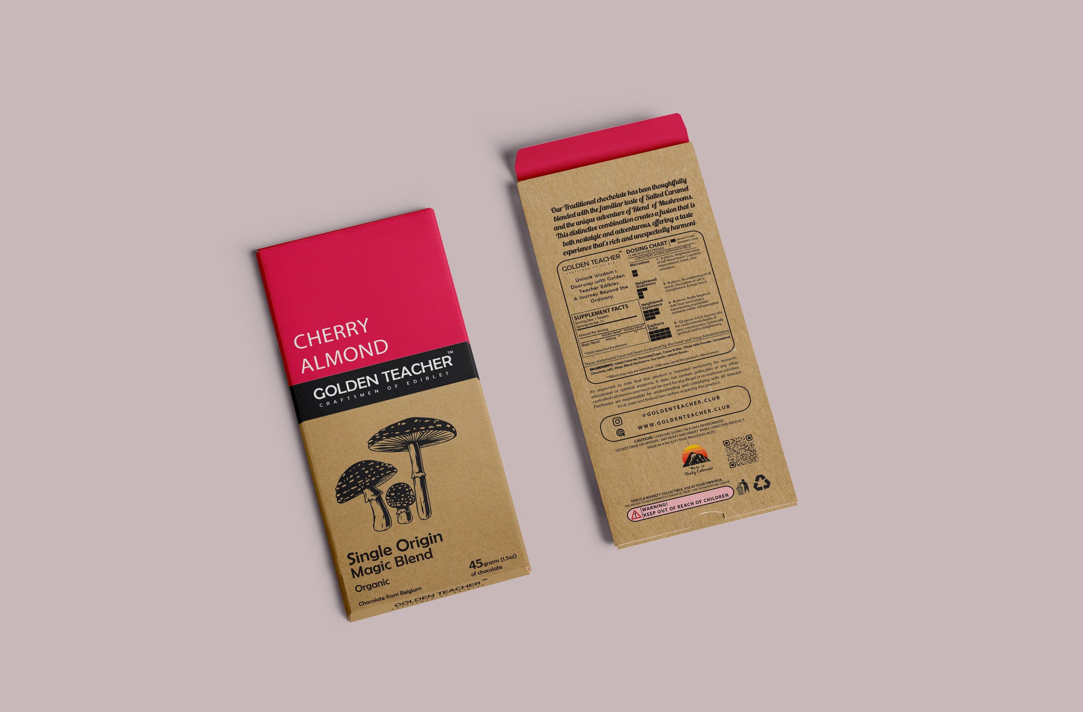 Golden Teacher Cherry Almond Chocolate Bar